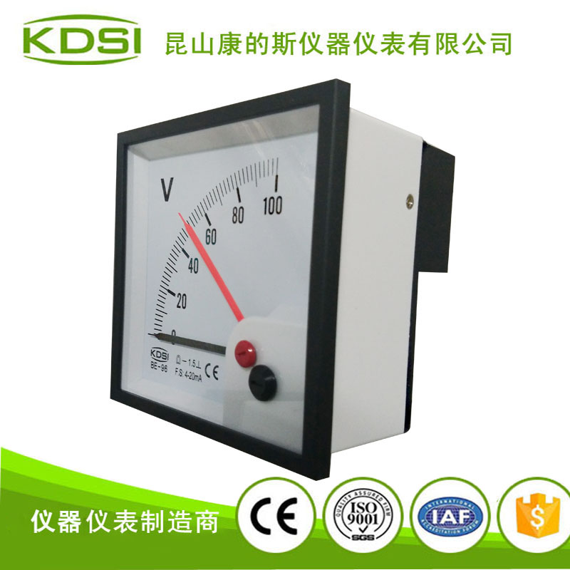 指针式双针直流电流电压表 BE-96 4-20mA 100V
