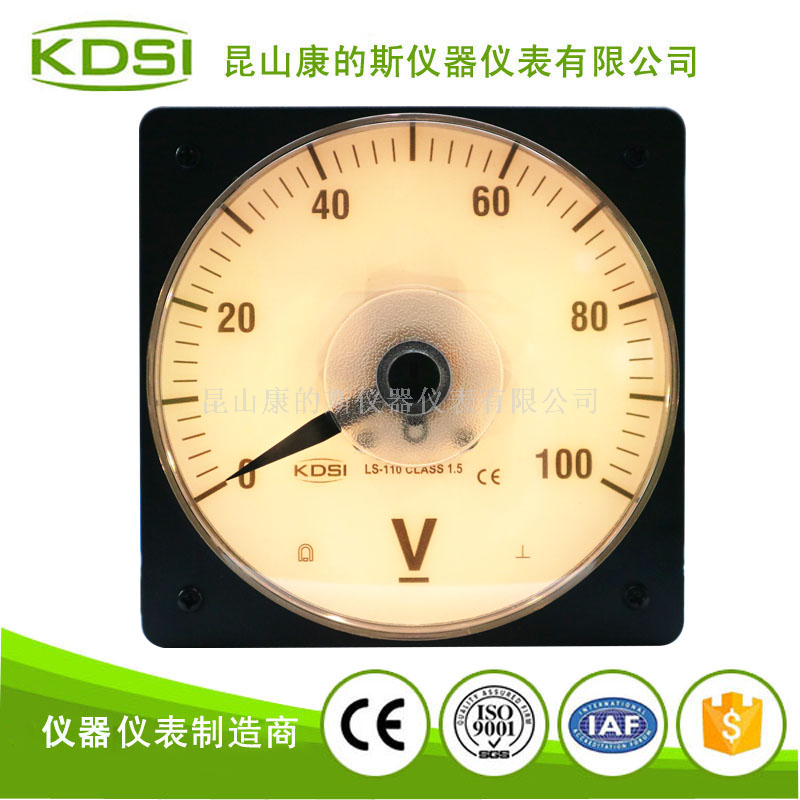 指針圓形黃色燈光顯示電壓表LS-110 DC100V