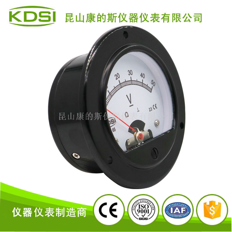 指针式带灯光显示圆形电压表BO-65 DC50V